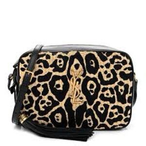 Yves Saint Lou Jaguar raffia camera bag